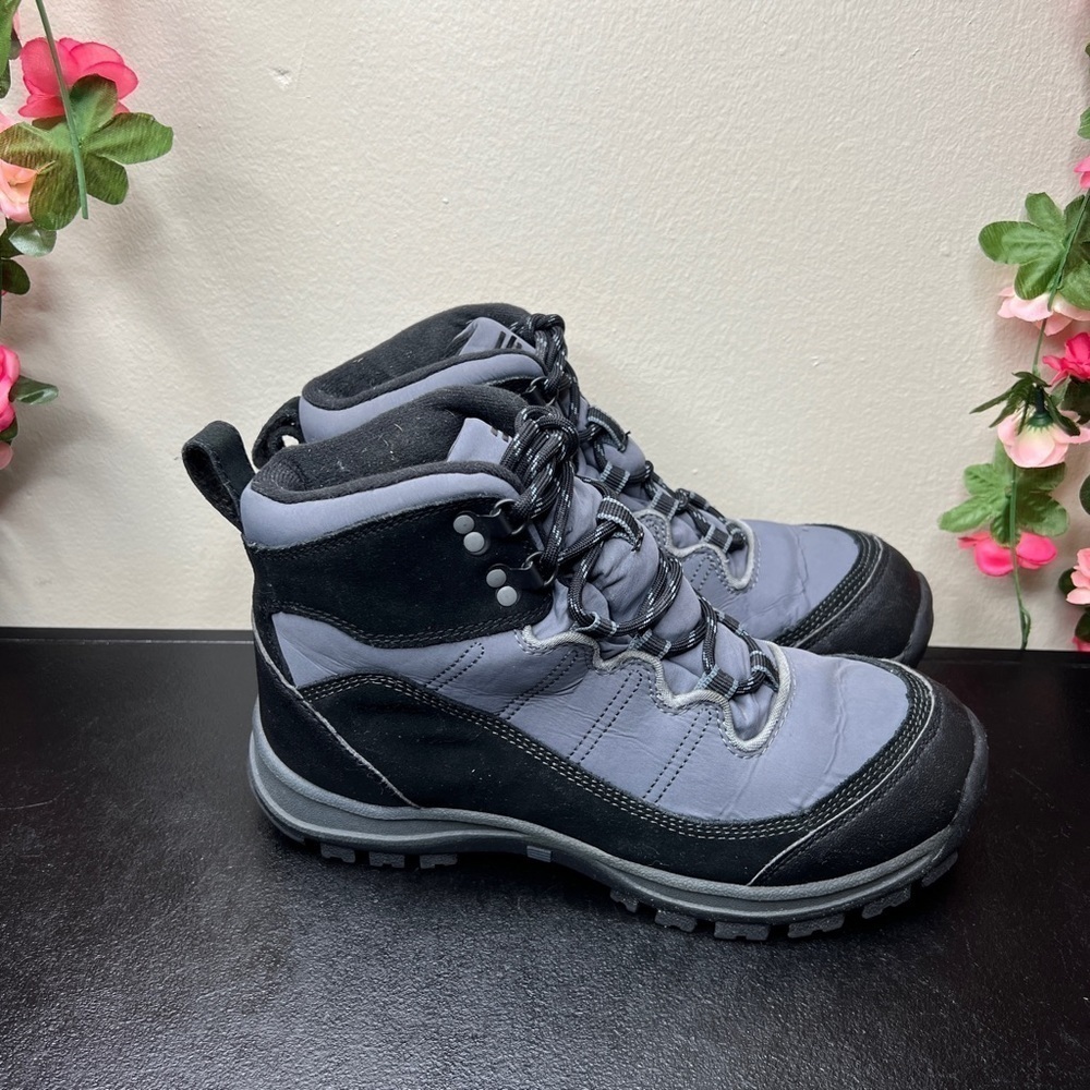 Lands End Blue Black Lace Up Winter Outdoor Boots Womens 7 Casual Walking 🌹